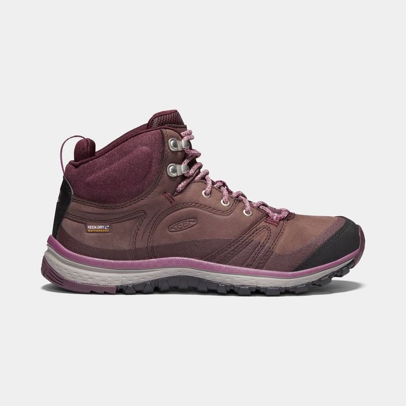 Discount Keen Terradora Leather Waterproof Mid Womens Hiking Boots Purple (9364-NVPDL)